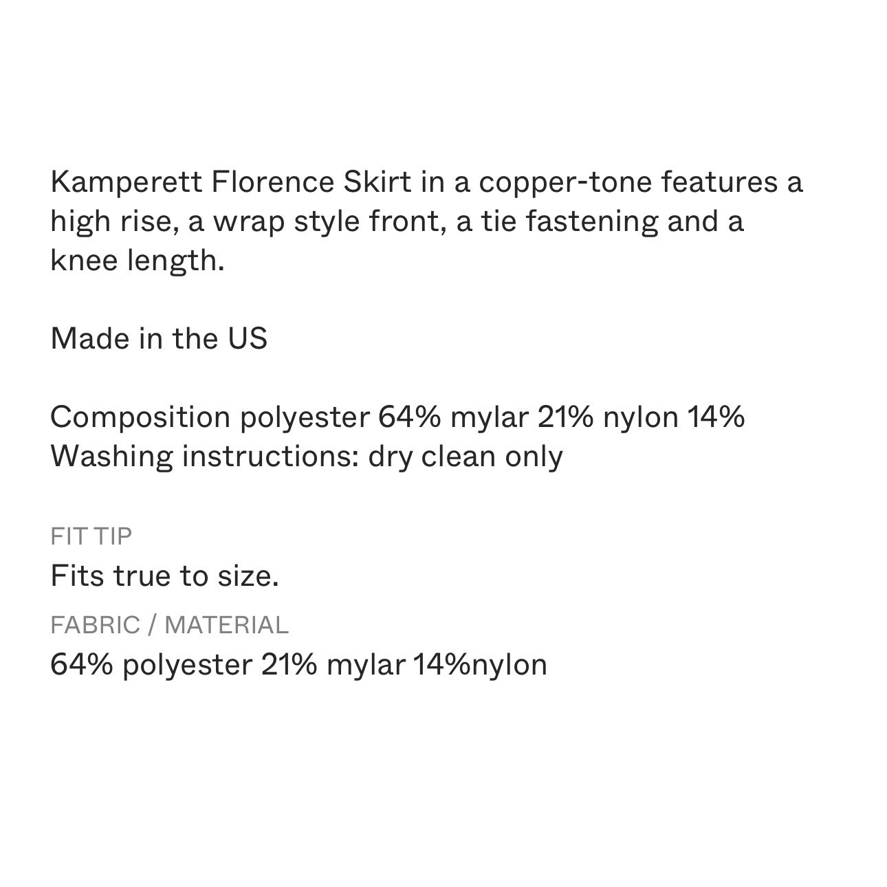 Kamperett Florence Skirt Copper Metallic Wrap Pleated Midi High Rise Small Usa — image 7 of 8